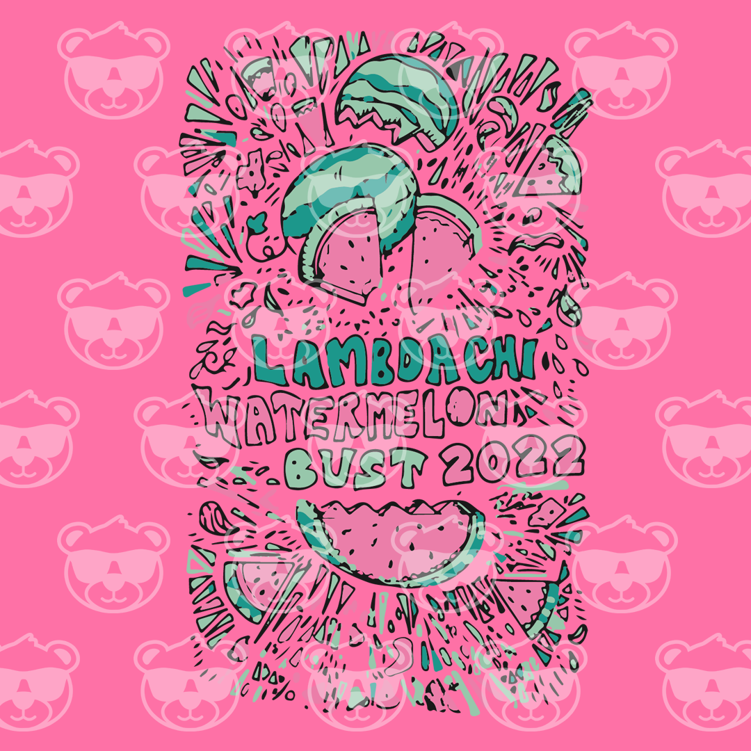 Lambada Chi Watermelon Melon Bust. Exploding watermelon graphic shirt design.